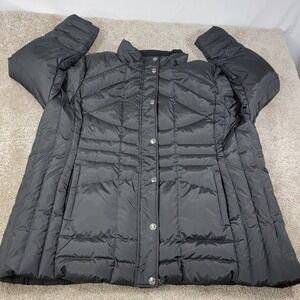 London Fog Men's Sz 4XL Black Puffer Coat Full Zip Snap Quilted Button Collar
